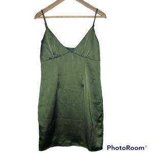 Nasty Gal Satin Strappy Mini Slip Dress size 8